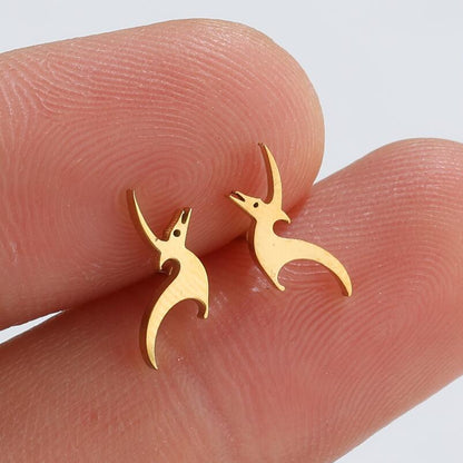 Women's Creative Simple Stainless Steel Dragon Stud Earrings-Jewearrings