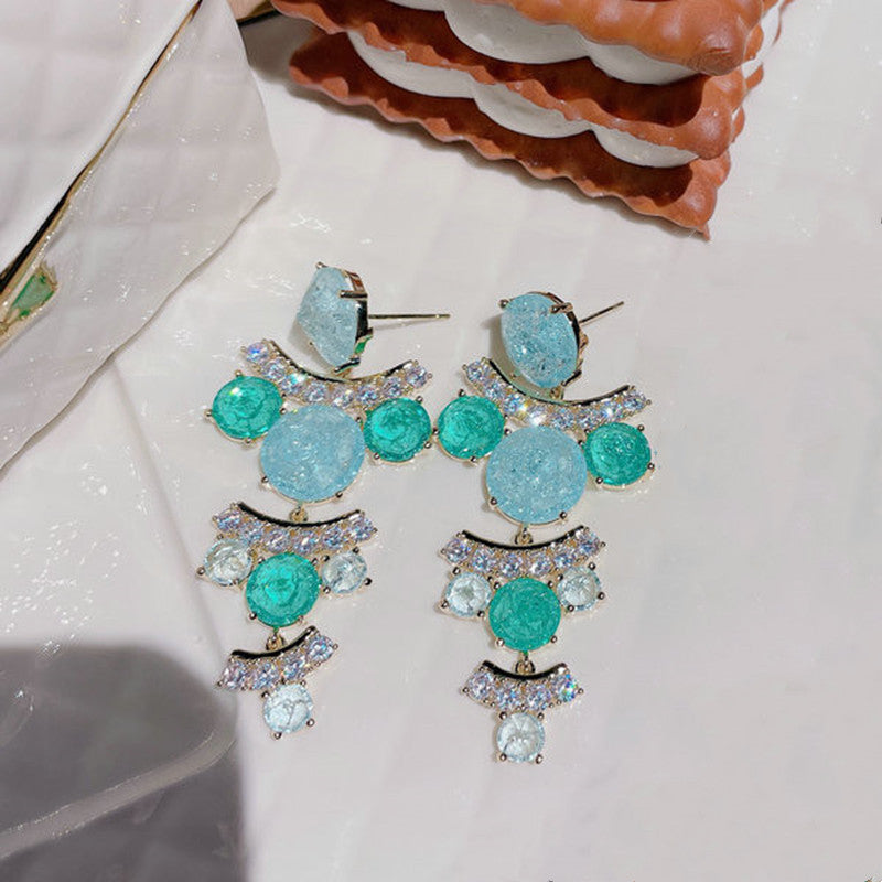 Brilliant Mint Emerald Drop Earrings-Jewearrings