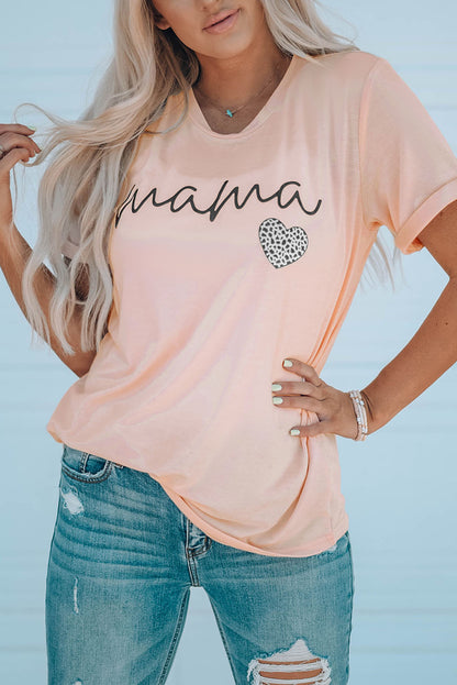 MAMA Heart Graphic Tee Shirt-Jewearrings