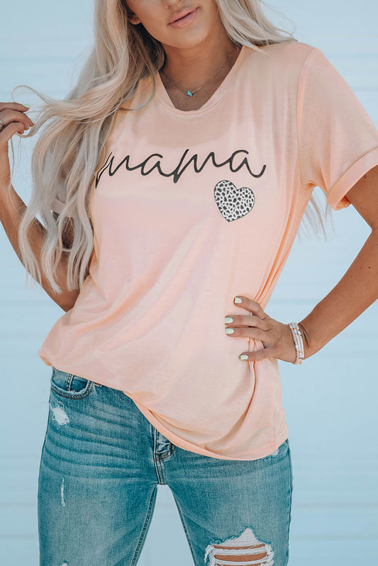 MAMA Heart Graphic Tee Shirt-Jewearrings