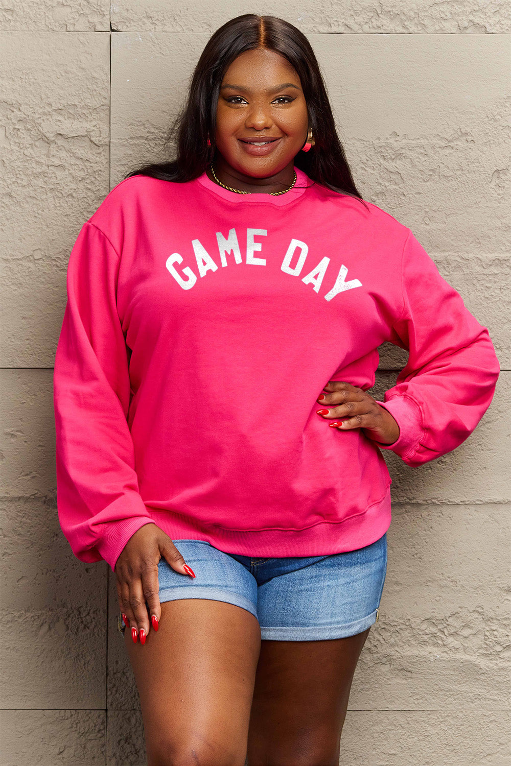 Simply Love Full Size GAME DAY Graphic Sweatshirt-Jewearrings