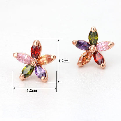 Women's Fashionable Airy And Versatile Zirconia Stud Earrings-Jewearrings