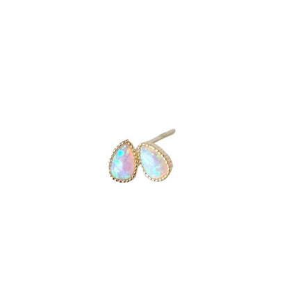 S925 Silver Plated Colorful Opal Stud Earrings-Jewearrings