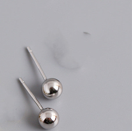 Sterling Silver Beans Round Bead Earrings-Jewearrings