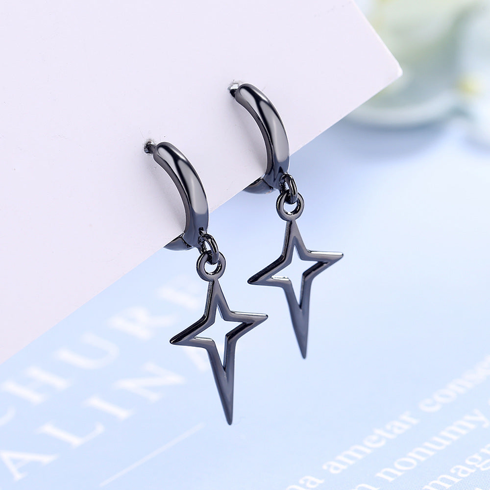 Women's Simple Personality Cross Star Earrings-Jewearrings