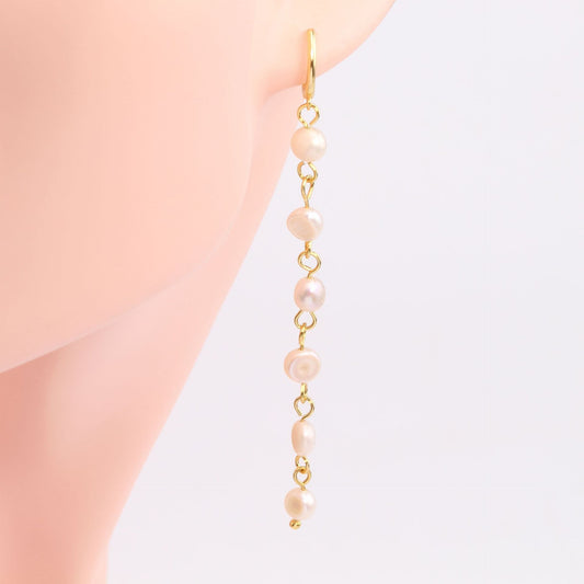 Women's Long Pearl Ear Clip Earrings-Jewearrings