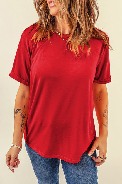 Round Neck Short Sleeve T-Shirt-Jewearrings