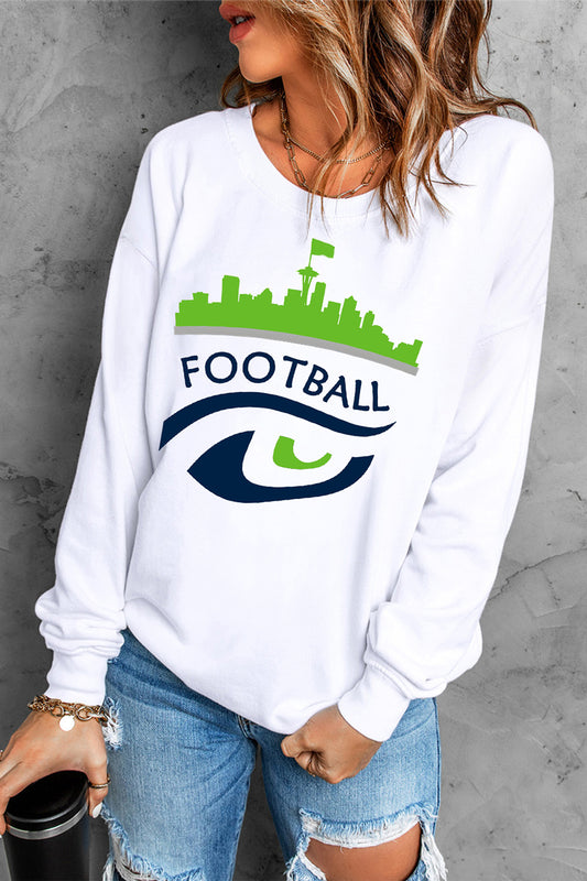 FOOTBALL Graphic Long Sleeve Sweatshirt-Jewearrings