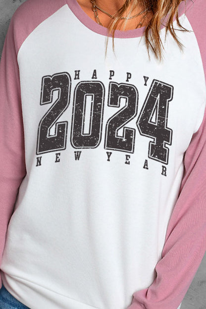 Letter Graphic Long Sleeve Round Neck T-Shirt-Jewearrings