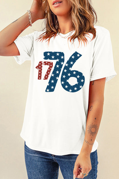 1776 Round Neck Short Sleeve T-Shirt-Jewearrings