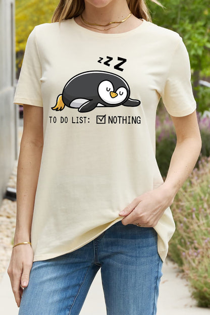 Simply Love Full Size TO DO LIST NOTHING Graphic Cotton Tee-Jewearrings