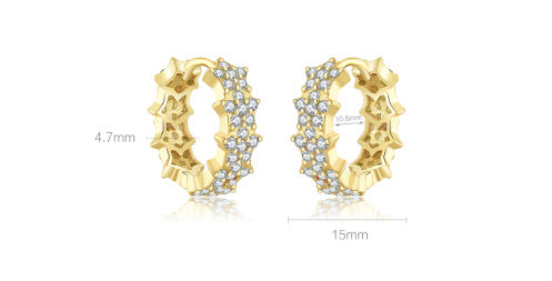 Fashionable All-match Sterling Silver XINGX Gang Drill Earrings-Jewearrings