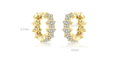 Fashionable All-match Sterling Silver XINGX Gang Drill Earrings-Jewearrings