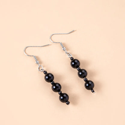 Anime Tokyo Revengers Imaushi Wakasa Earrings Vintage Black Beads Pendant Dangle Earrings-Jewearrings