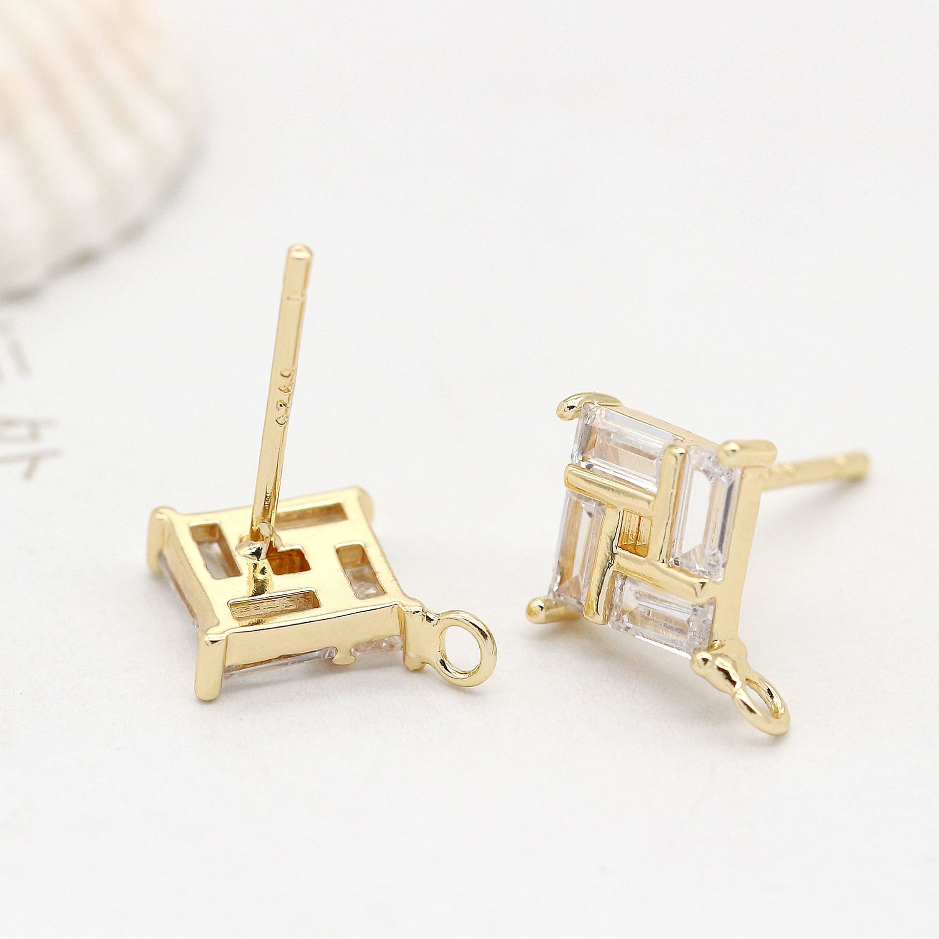 Stone Plated 14K Real Gold Earrings-Jewearrings