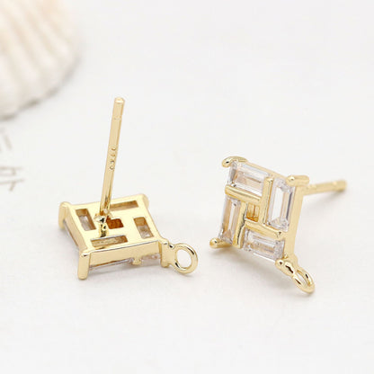 Stone Plated 14K Real Gold Earrings-Jewearrings