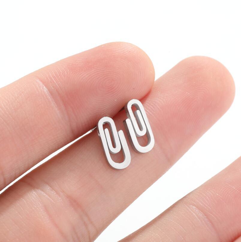 Stainless Steel Clip Ear Studs Geometric Simple Women Earrings-Jewearrings