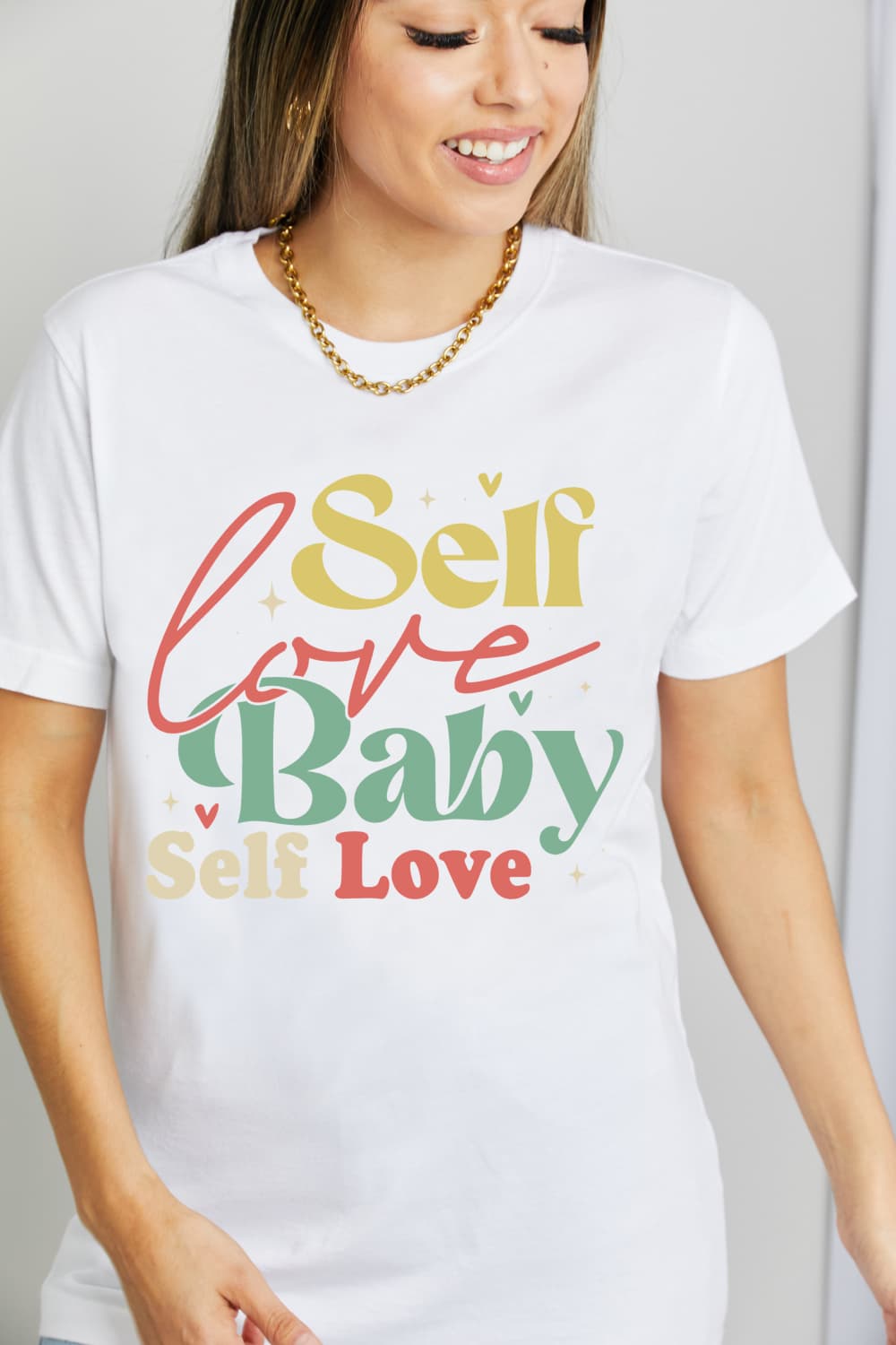 Simply Love SELF LOVE BABY SELF LOVE Graphic Cotton T-Shirt-Jewearrings