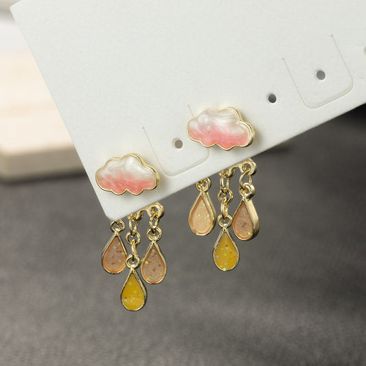 S925 Silver Needle Premium Sense Cute Little Cloud Earrings-Jewearrings