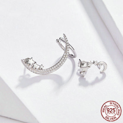 S925 Sterling Silver Earrings Women Fashion Simple Meteors Platinum Plated-Jewearrings