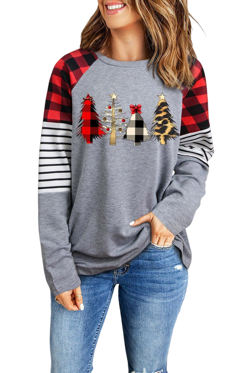 Christmas Tree Graphic Long Sleeve T-Shirt-Jewearrings