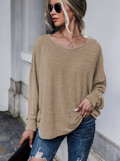 Full Size Round Neck Dropped Shoulder Tied T-Shirt-Jewearrings