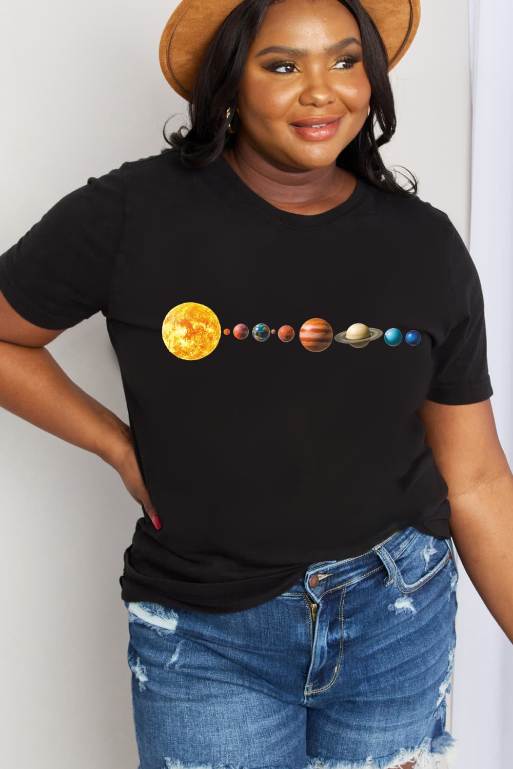 Simply Love Full Size Solar System Graphic Cotton Tee-Jewearrings