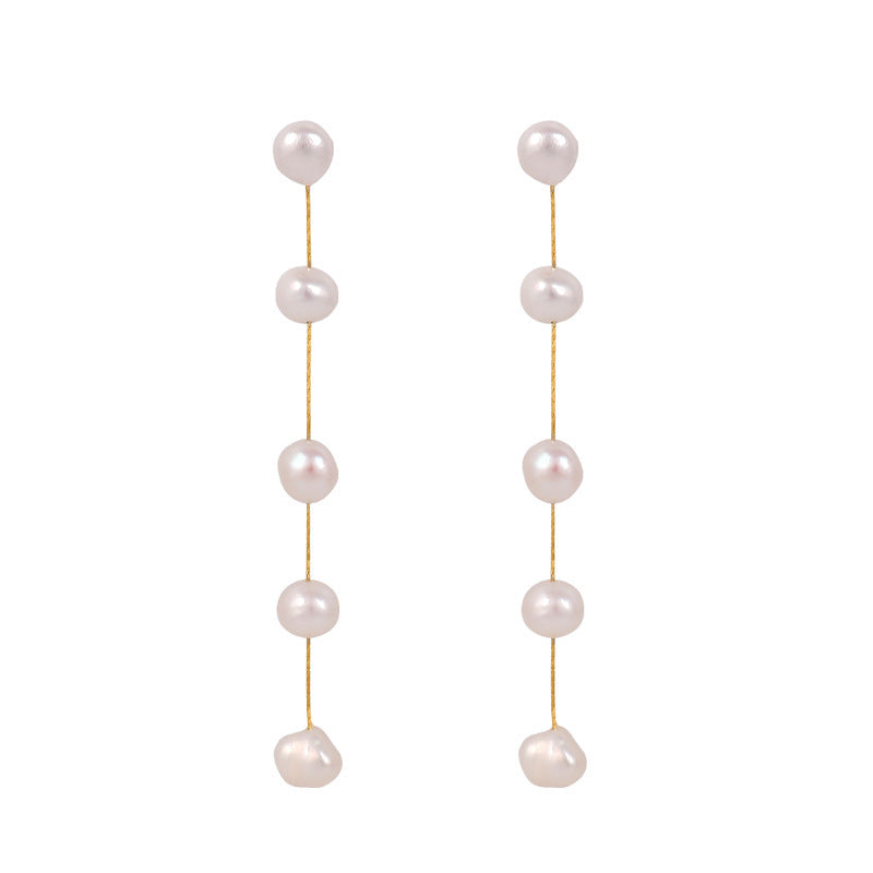 Women's Fashion Pearl Tassel Earrings-Jewearrings