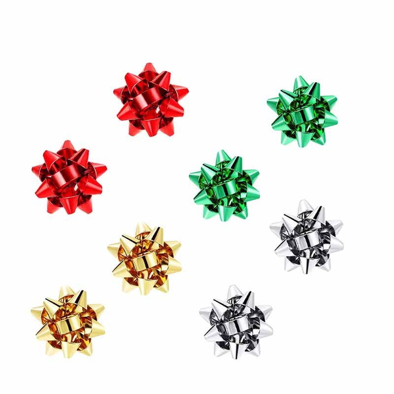 New Christmas Simple Metal Flower Bow Creative Earrings-Jewearrings