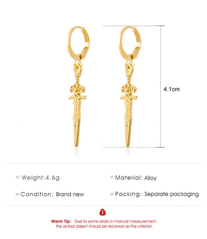 Hip-hop Trend Cross Sword Earrings Couple Creative Long Earrings Earrings-Jewearrings