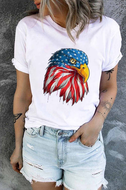 Eagle Graphic Round Neck Tee-Jewearrings