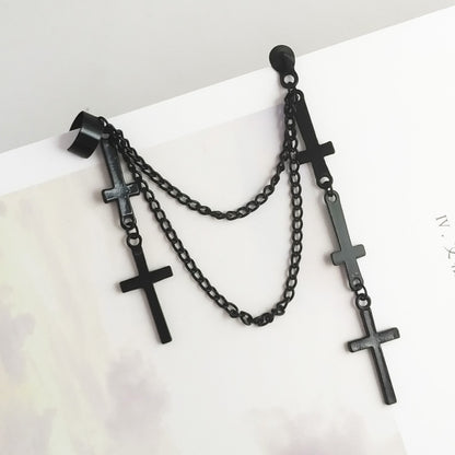 Geometric natural cross earrings alloy plating earrings-Jewearrings