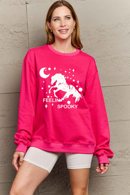 Simply Love Full Size Graphic Drop Shoulder Sweatshirt-Jewearrings