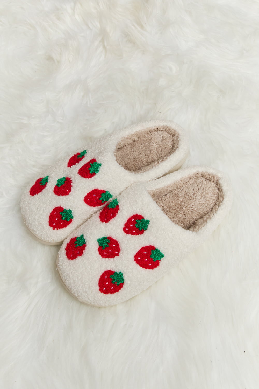 Melody Printed Plush Slide Slippers-Jewearrings