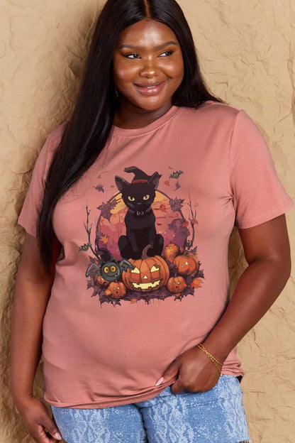 Simply Love Full Size Halloween Theme Graphic T-Shirt-Jewearrings