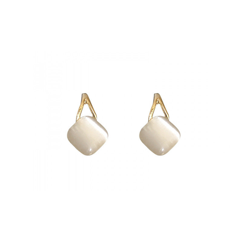 Simple Personality Studs Opal Earrings-Jewearrings