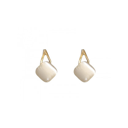 Simple Personality Studs Opal Earrings-Jewearrings