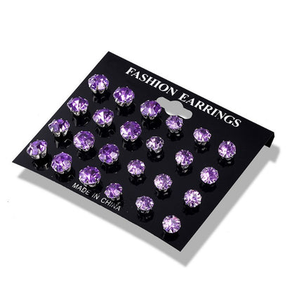 Fashion And Popular Crystal Zircon Stud Earrings Set-Jewearrings