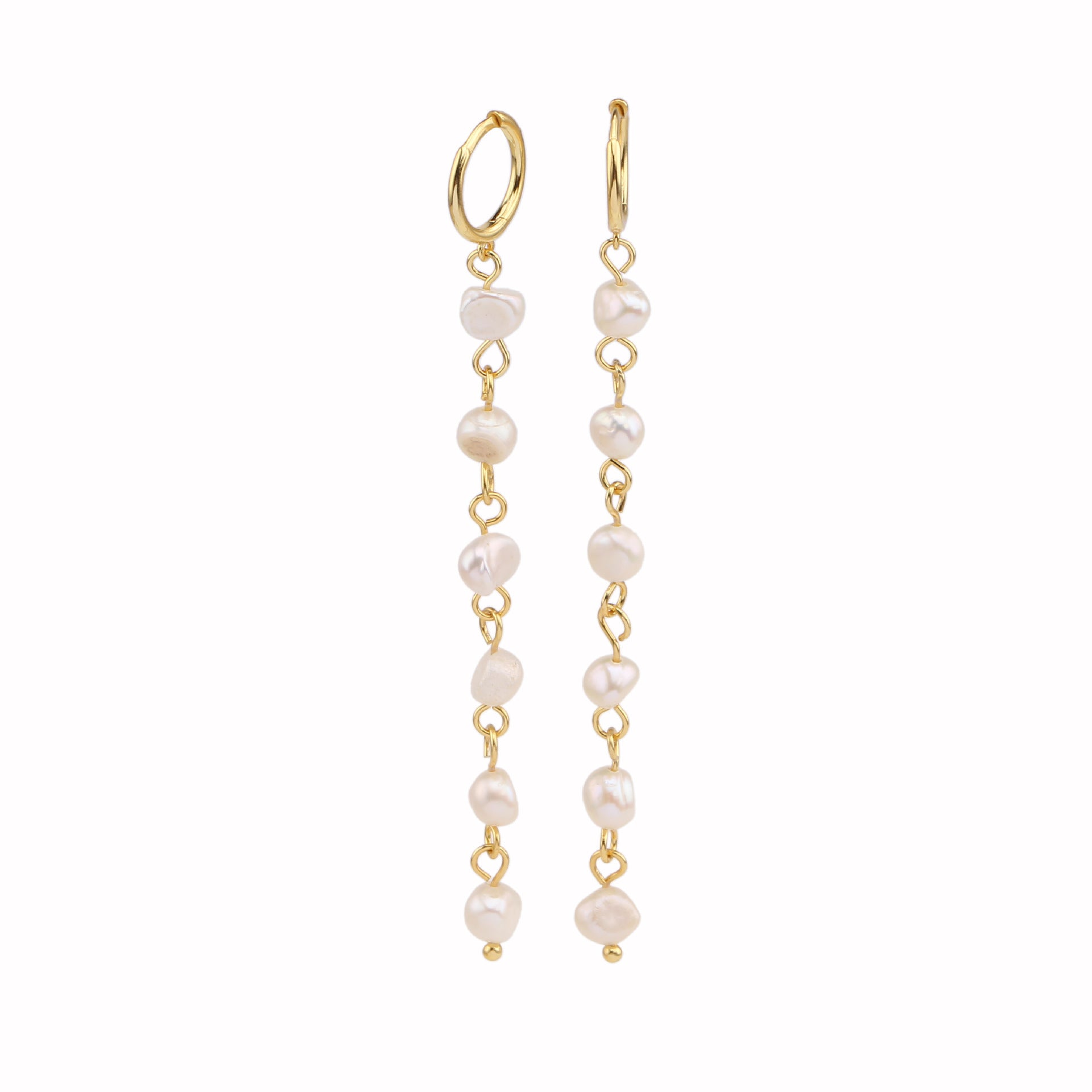 Women's Long Pearl Ear Clip Earrings-Jewearrings