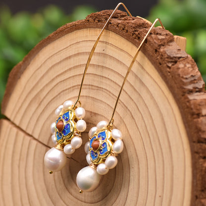 Women's Fashion Vintage Pearl Earrings-Jewearrings