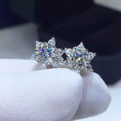 Authentic D-color Moissanite Star Earrings For Women-Jewearrings