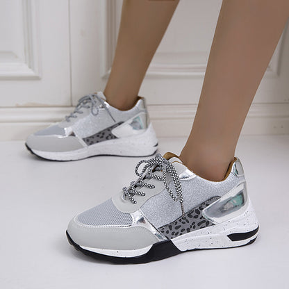 Lace-Up Round Toe Platform Sneakers-Jewearrings