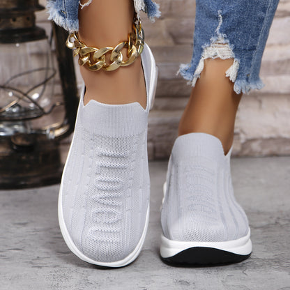 Round Toe Knit Detail Slip On-Jewearrings