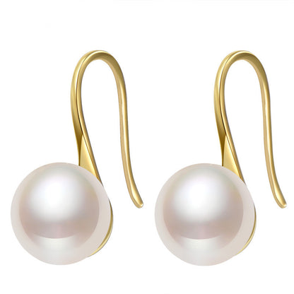 Simple 925 Silver Elegant Women's Pearl Stud Earrings-Jewearrings