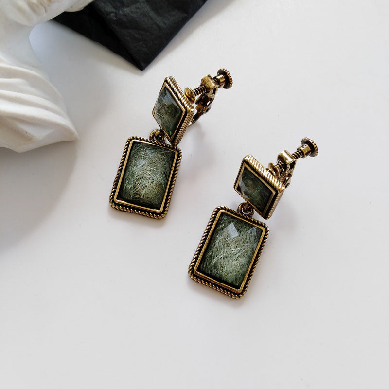 Emerald Short Earrings For Women-Jewearrings