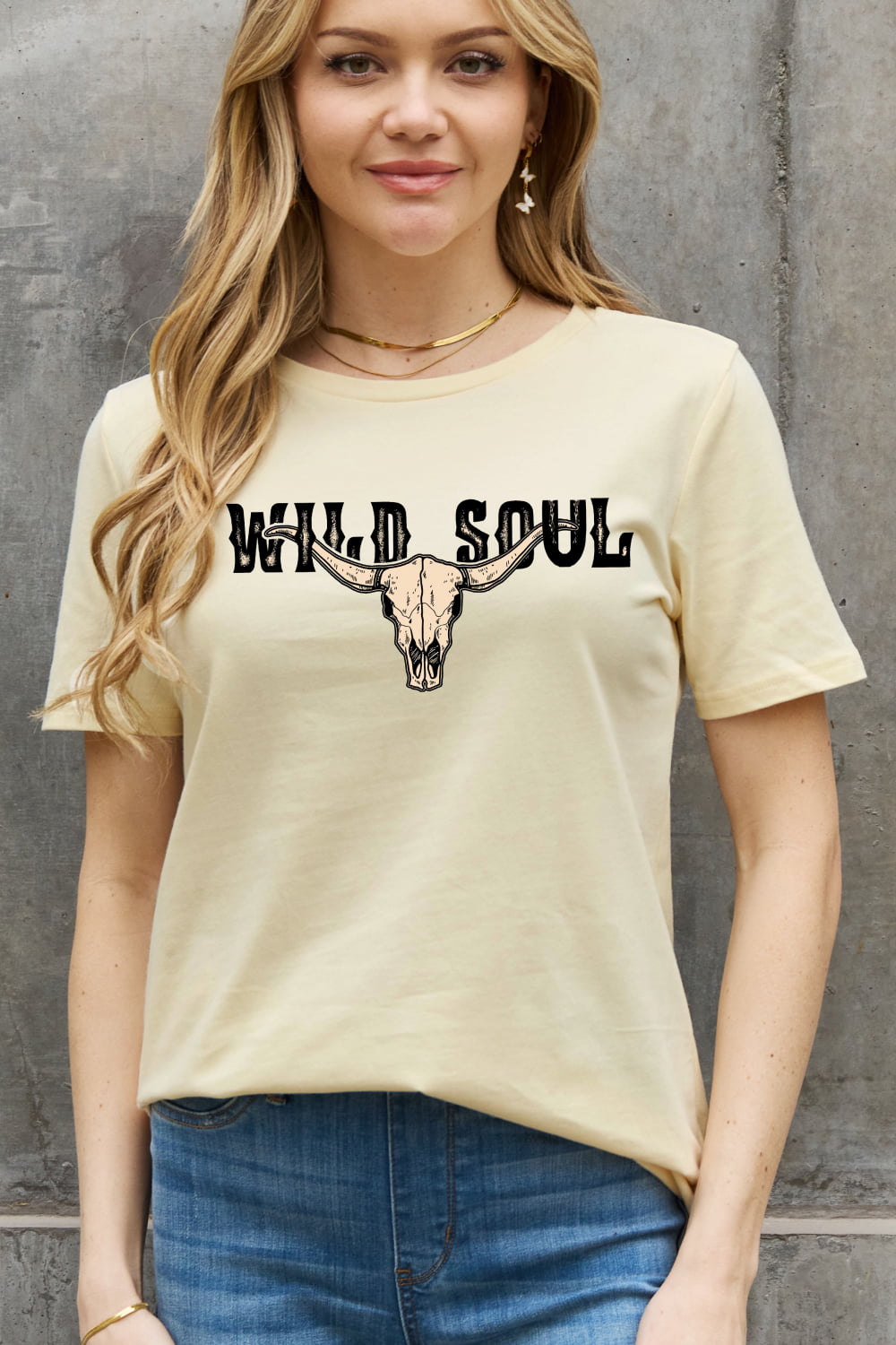 Simply Love Full Size WILD SOUL Graphic Cotton Tee-Jewearrings