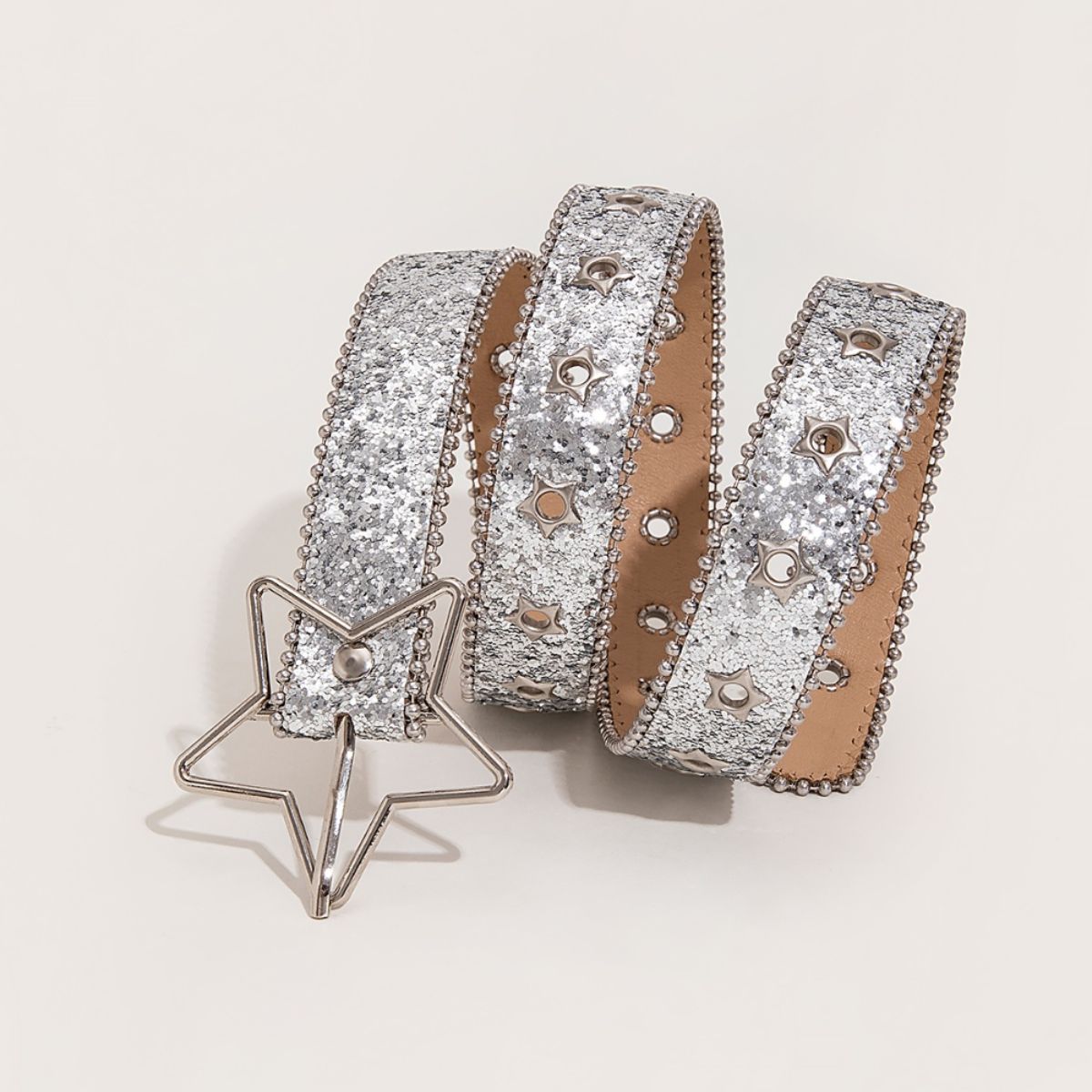 PU Leather Star Shape Buckle Belt-Jewearrings