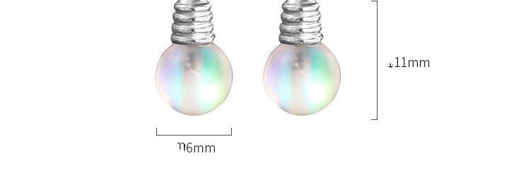 GenOptics Aura Fluorescent Gradient Beads Moonlighting S925 Sterling Silver Stud Earrings-Jewearrings