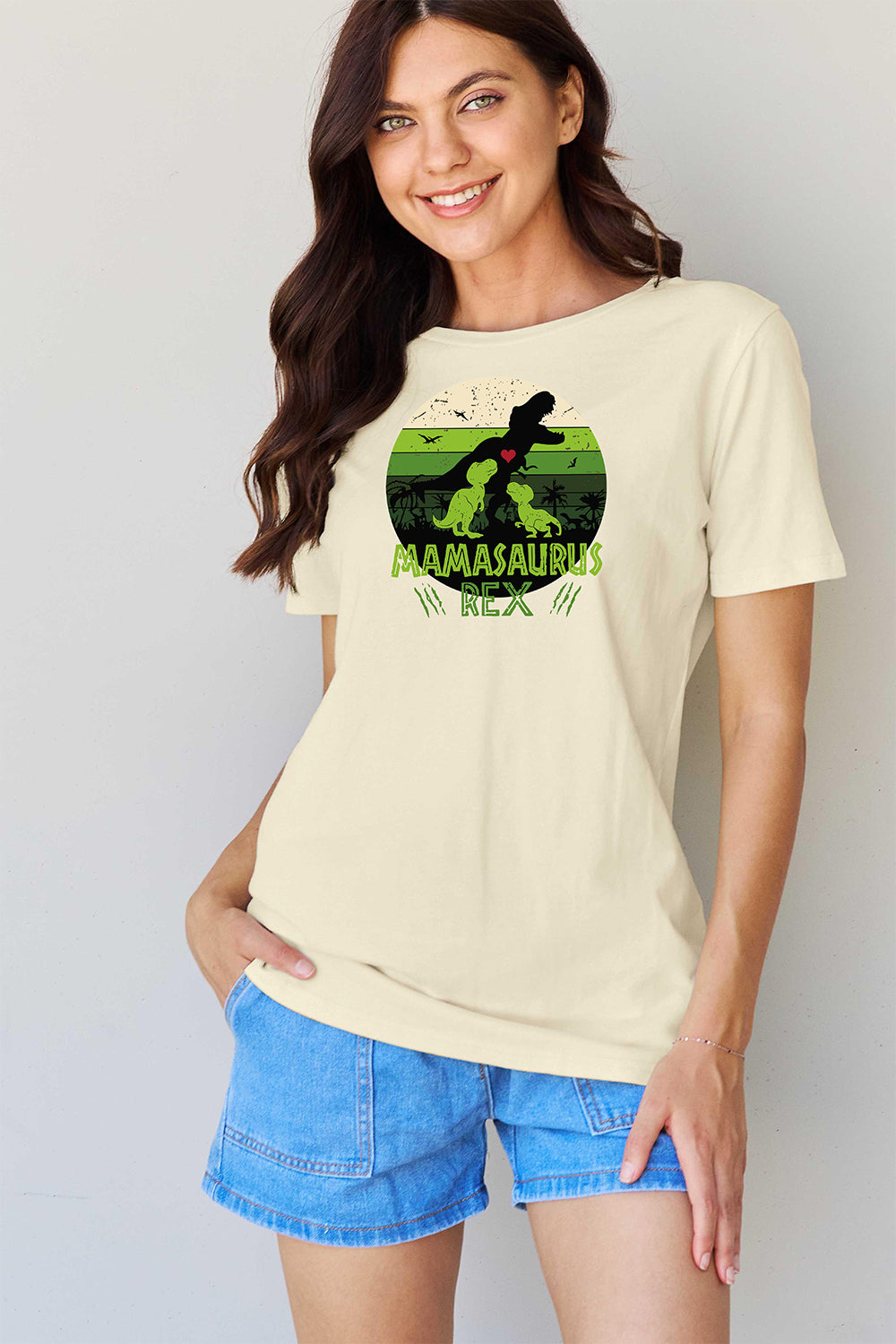 Simply Love Full Size MAMASAURUS REX Graphic T-Shirt-Jewearrings