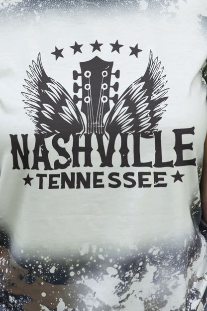 NASHVILLE TENNESSEE Graphic Round Neck Tee-Jewearrings